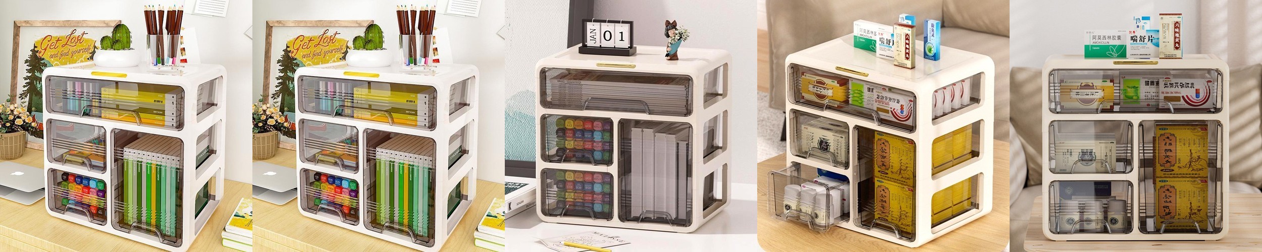 [단독] [1+1+1] 뚜껑포함 속옷정리함 속옷 서랍장 브래지어 보관함 양말정리함 3종세트