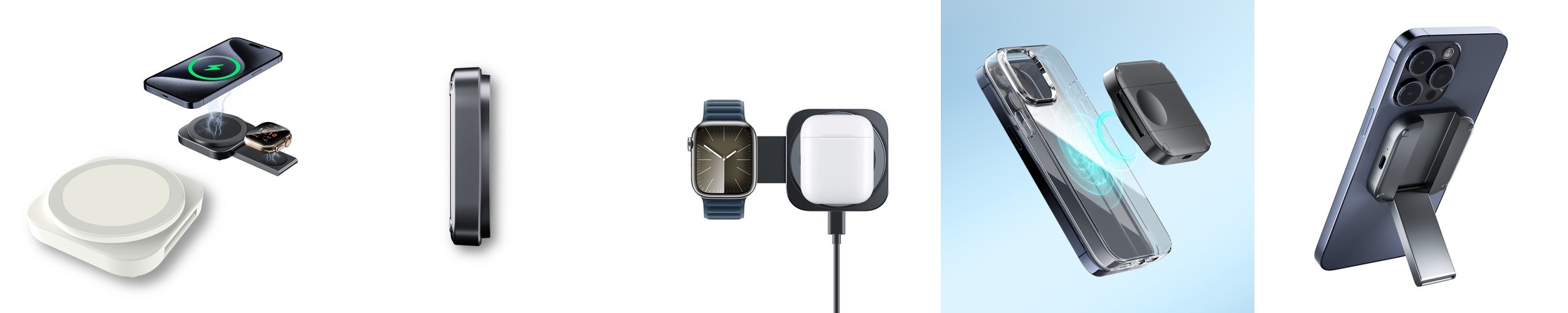 3in1 애플 MFM 맥세이프 고속 무선 충전기 MC320 그레이