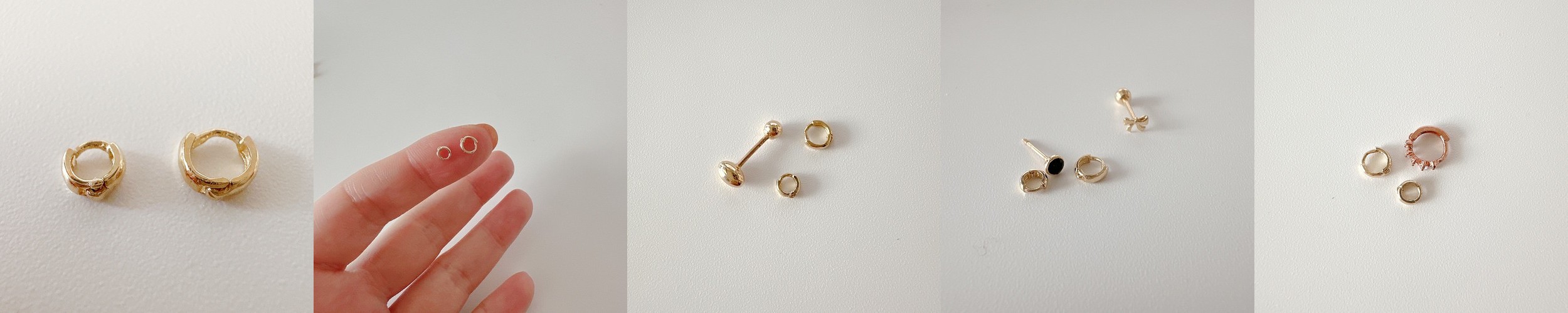 14K 모이사나이트 다이아 오로라 피어싱 귀걸이 3부