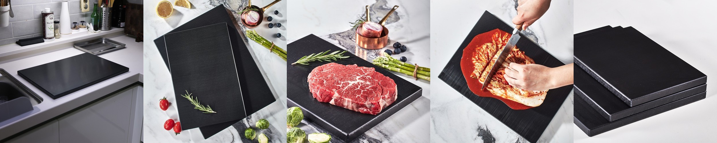 도블레 프리미어 칼집 안나는 도마 3종 선물세트(L+M+S) & 도마거치대