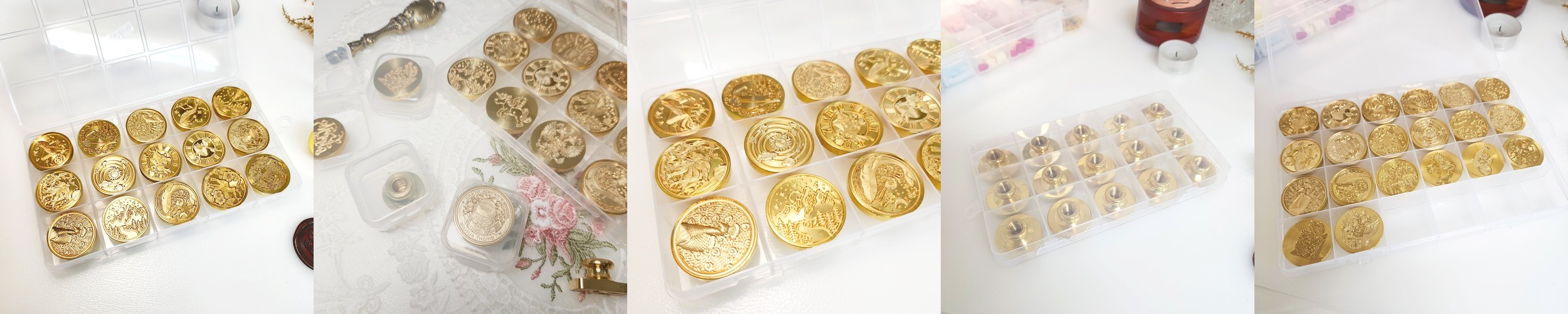 실링왁스 인장 케이스 스탬프 보관함 정리 15칸