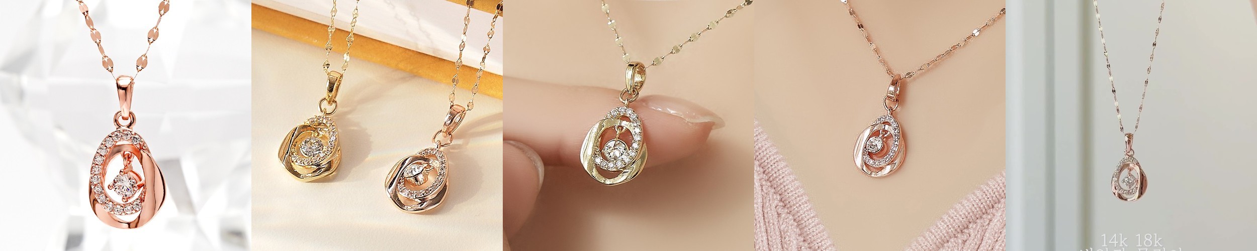 14k 루시플라워 금 목걸이 생일 선물 여자 목걸이