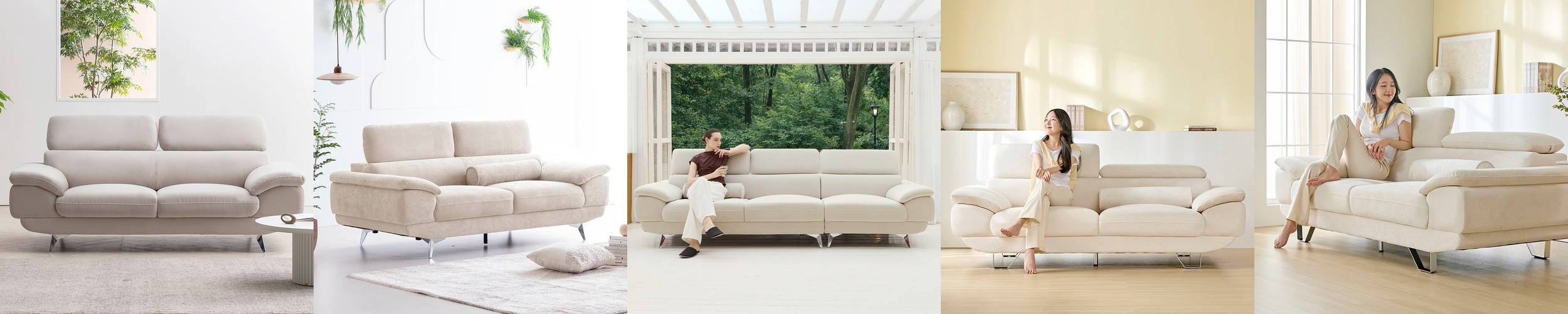 [BEST](쿠션선물)몬스터 아쿠아텍스 기능성 패브릭 이지클린 소파 스툴 Event+ㄷ자 다릿발, 오트밀 베이지, 3인용