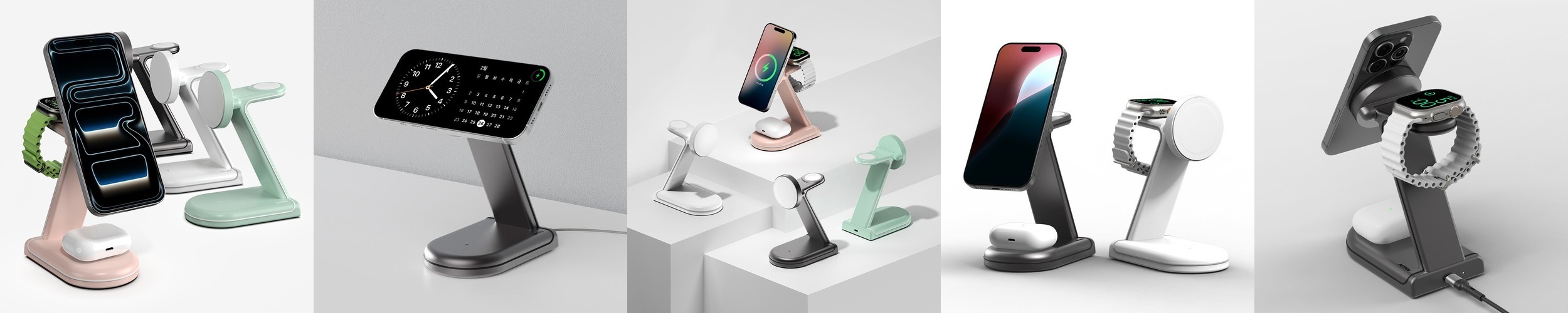 3포트 퀵차지3.0 GaN 접지 고속 멀티 충전기 54W GQ110 블랙