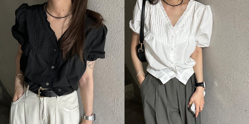 [1등블라우스/6000장돌파] #MADE 로그 스트라이프 블라우스 (청순st 아이보리 추가)