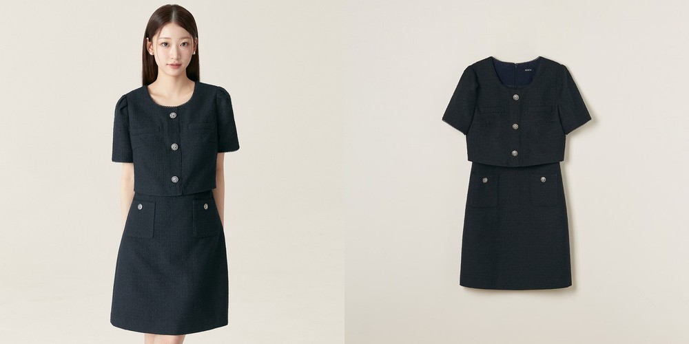 로엠 퍼프 소매 롱 원피스 RMOWE38R12