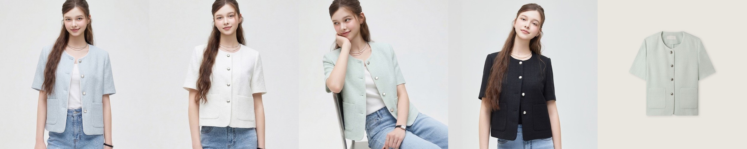 [로보] 이태리 셔링 블루종 재킷 GJK22B006