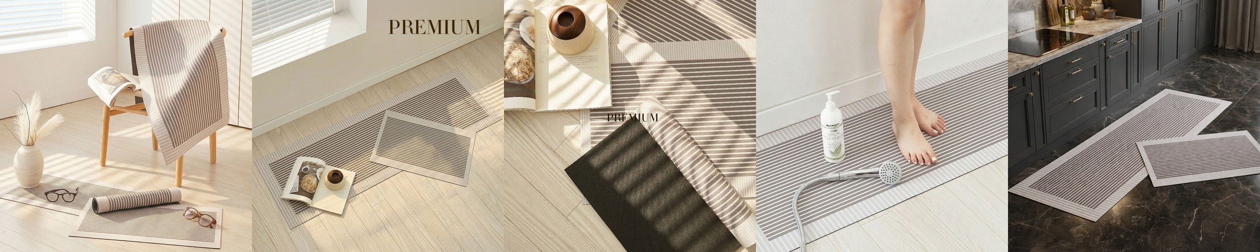 국내생산 양면 PVC 주방매트 욕실 겸용 다용도 논슬립 발매트 베이직 헤링본, XL(180x44cm)