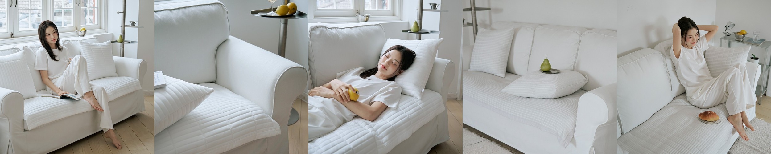 넓은 순면 쇼파패드 2인 스윙 돌 흙 소파 매트 깔개 논슬립 덮개 오프화이트 70×150