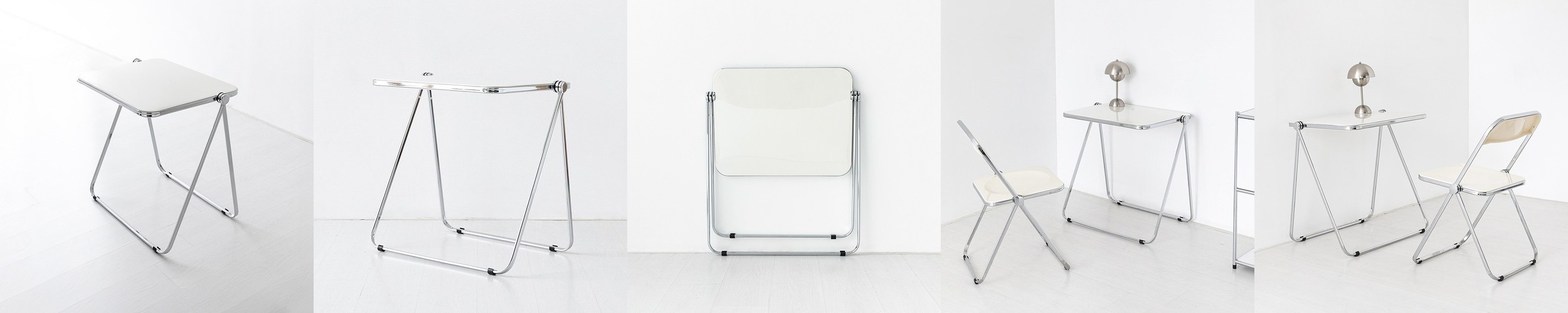 RUDAN 투명접이식테이블 아이보리 7725.3748