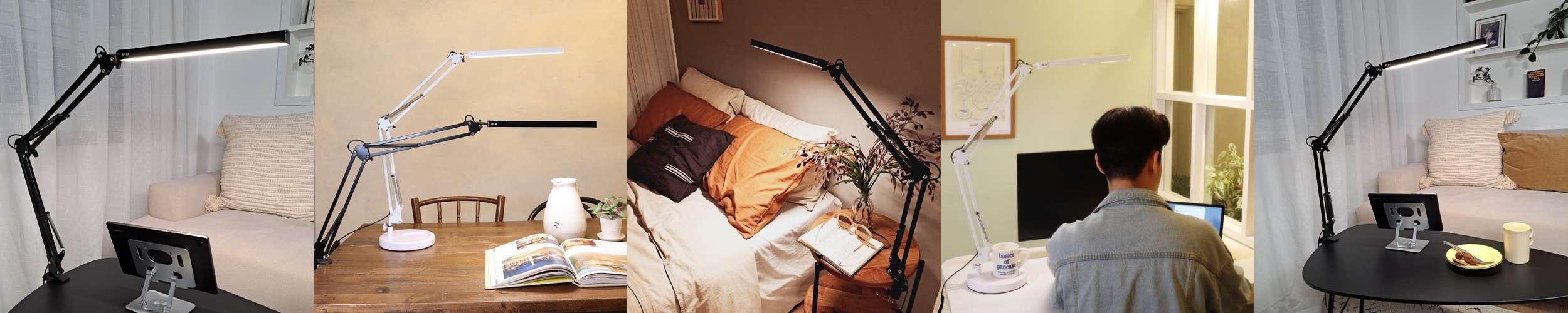 레토 무선 집게 듀얼 LED 스탠드 학습용 책상 독서등 스텐드 LLU-DC18