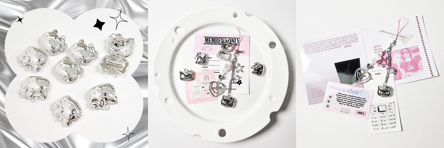 퍼니메이드 스마일 플라워 열쇠고리 키링