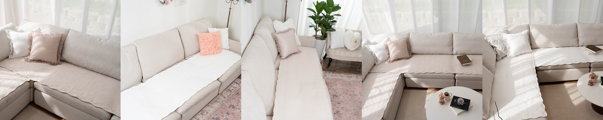 넓은 순면 쇼파패드 2인 스윙 돌 흙 소파 매트 깔개 논슬립 덮개 오프화이트 70×150