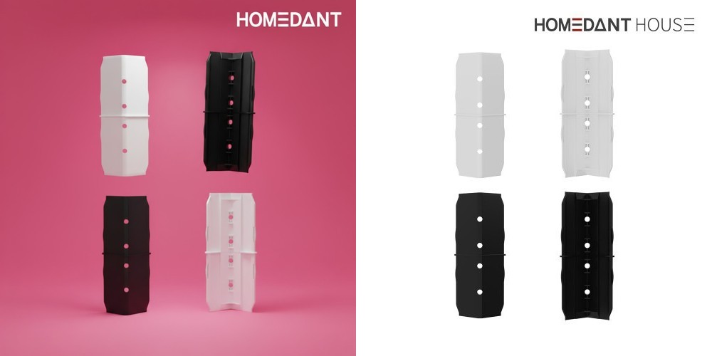 데일리 라운드 사각 선반 슬림 진열대 인테리어 수납 800, 3단, 오크화이트