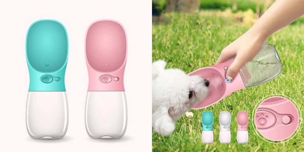 피비플러스 강아지물통 원터치 산책 애견물통 강아지물병 350ml