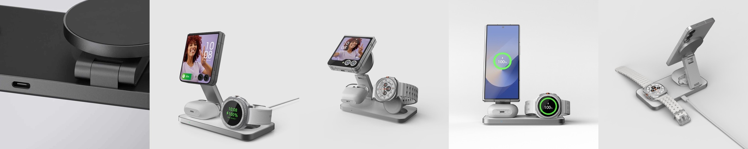 갤럭시 워치 스트랩 밀레니즈 메탈 시계줄 밴드 클래식 갤럭시핏3, 실버