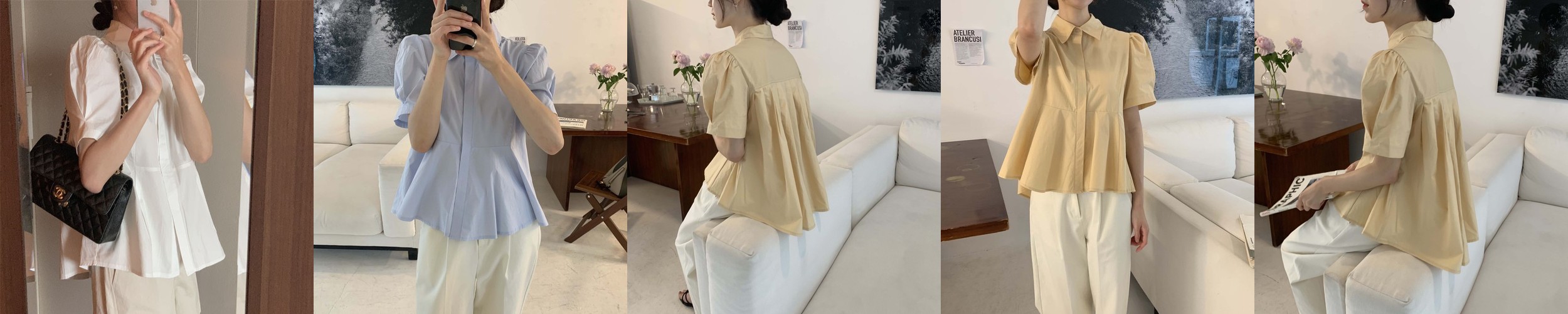 고급 리본 스트링 핀턱 셔링 레이스 프릴 라운드 블라우스 여성 봄 블라우스 화이트 블랙