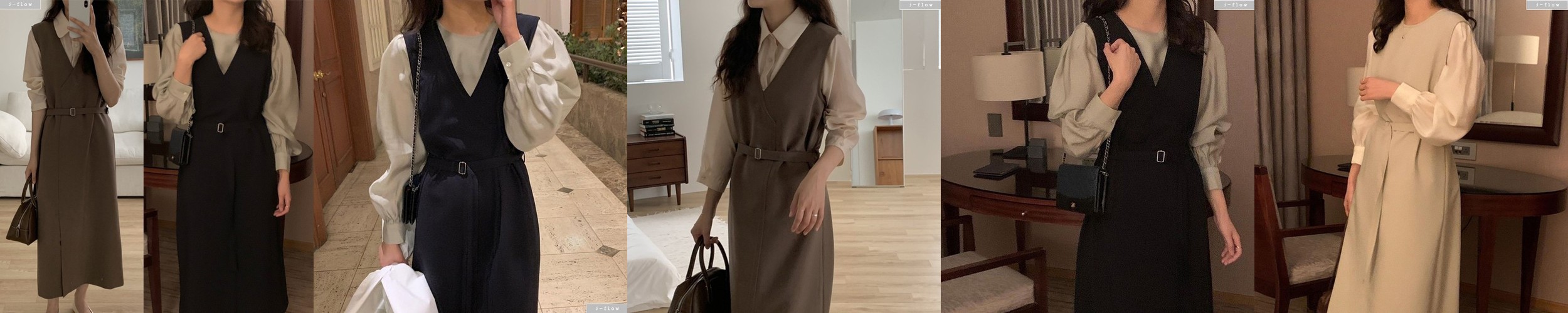 [예약배송4월9일][쥴리앤칼라] 22HS 칼라53 스마일 오션 원피스 레이스 그레이