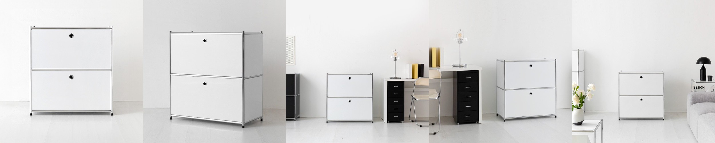 모듈가구 심플리 1×3 수납장 2문 BC603 50x40x120, 3단, 퓨어화이트 0497.0268