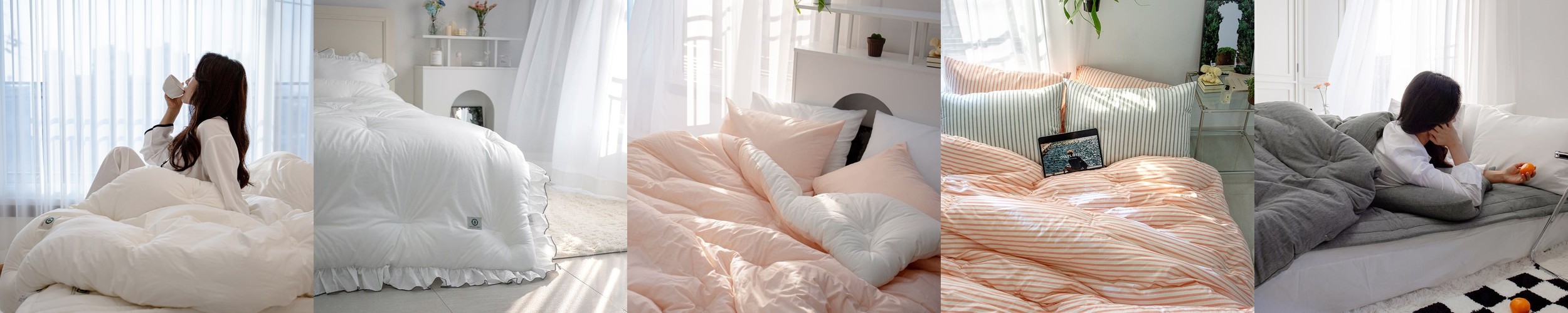 [풀세트]궁극의 부드러움 100% 모달 차렵이불+패드+베개커버 풀세트