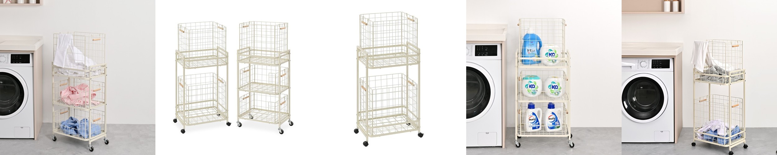 로긴 빨래바구니 올스텐 304 스텐 대용량 2단 기본