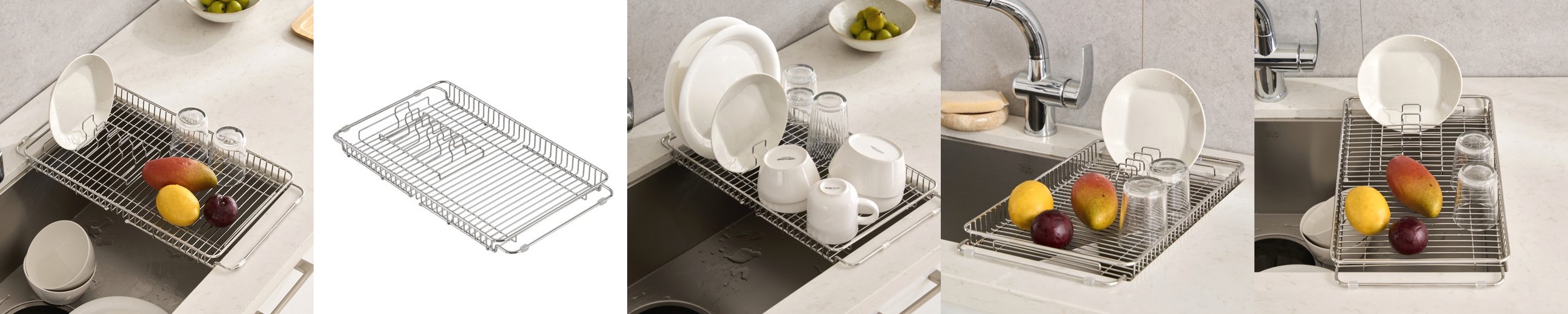 로긴 올스텐 상부장 부착식 식기 건조대 설거지 그릇 싱크대선반 기본