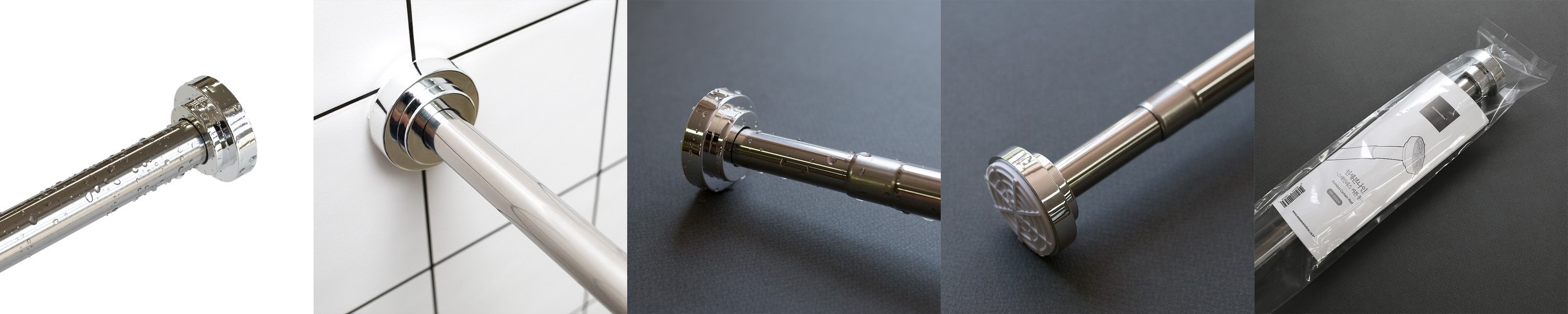 샤워커튼 욕실 봉세트 투명 방수 커튼 화장실 욕조 곰팡이 AB180SS