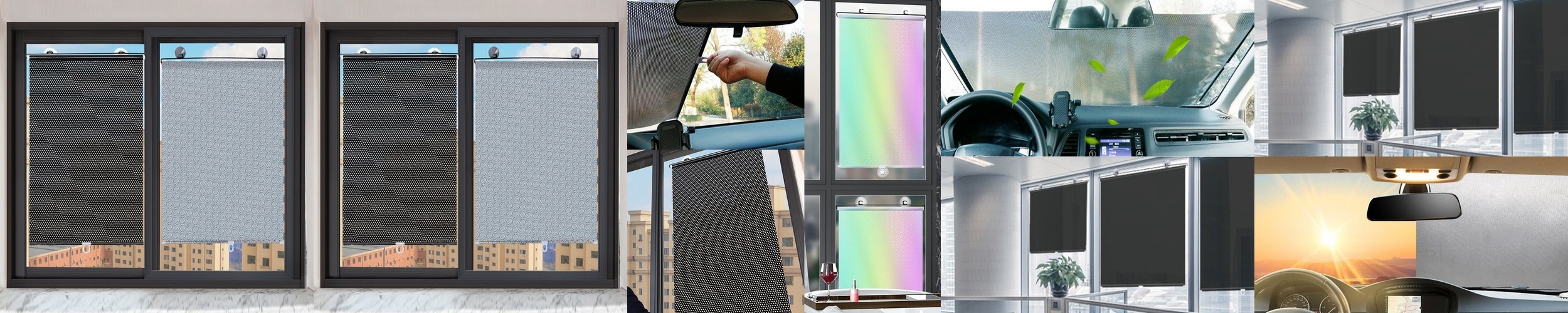 40x60cm 롤업 블라인드 창문 주방 창틀 햇빛 가리개 흡착식 뽁뽁이 유리 UV 자외선 차단 붙이는 가림막 커튼 롤스크린