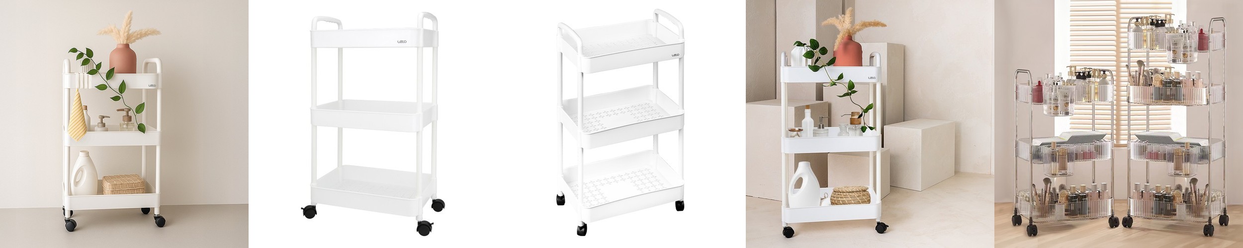 RUDAN 투명트롤리 카트 5단 화이트 3872.3663