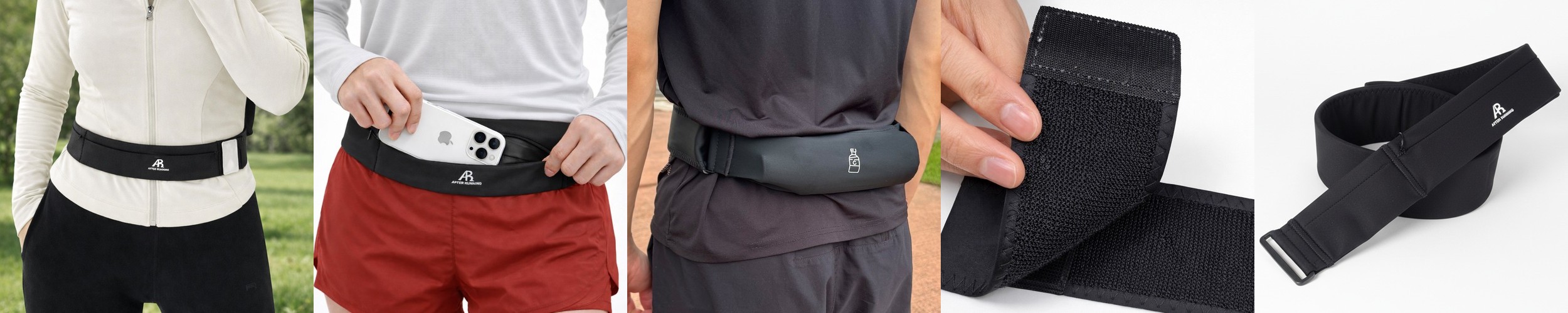 다이나믹 러닝벨트 버클없는 풀 타공 메쉬 웨이스트백 벨크로 플립벨트