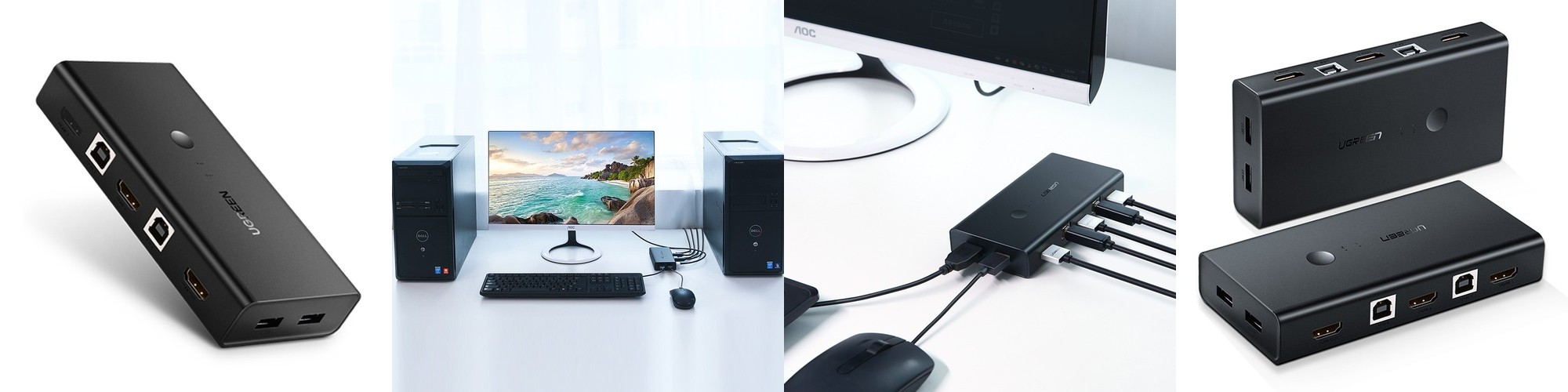 아크로넷 ZDK-4K3 2:1 듀얼 모니터 HDMI KVM스위치