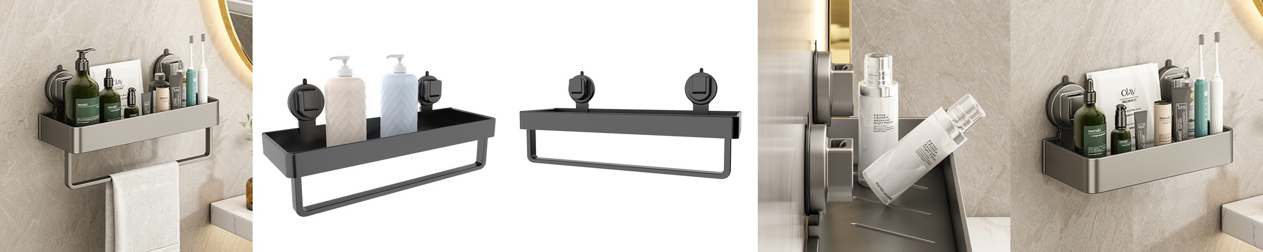 강화유리 무타공욕실선반 40cm 일자 세면대 화장실 선반