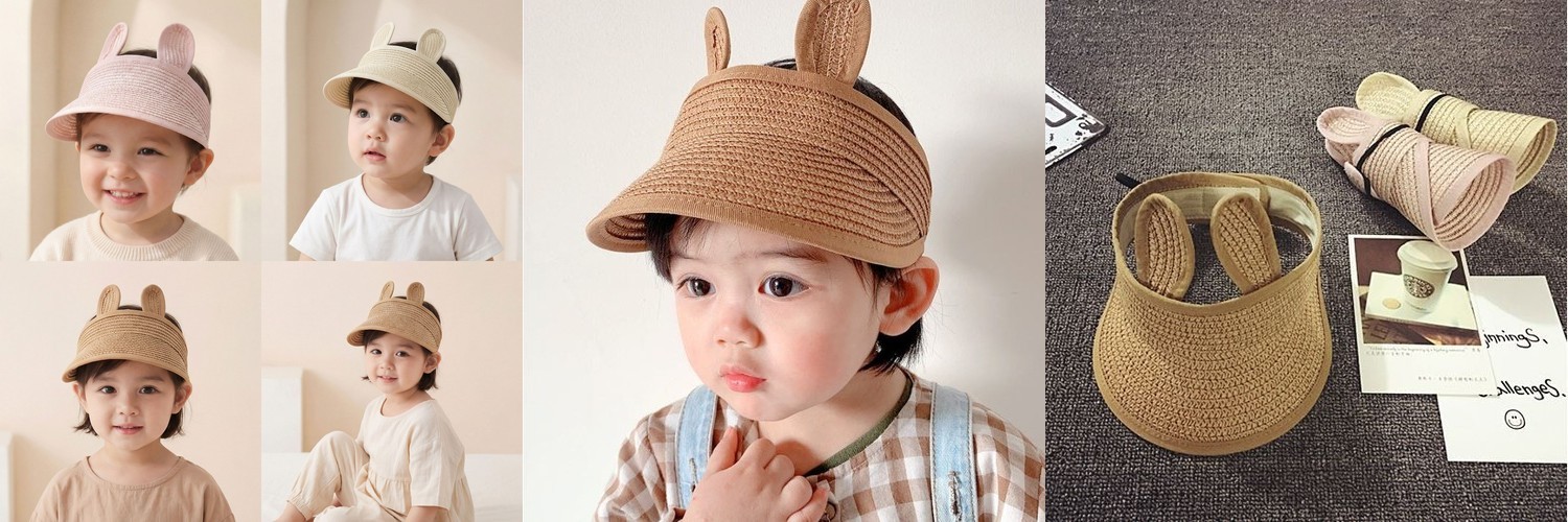 [꿈과별]크림 네트썬햇 아기 벙거지 모자 물놀이 챙모자 사파리 소풍