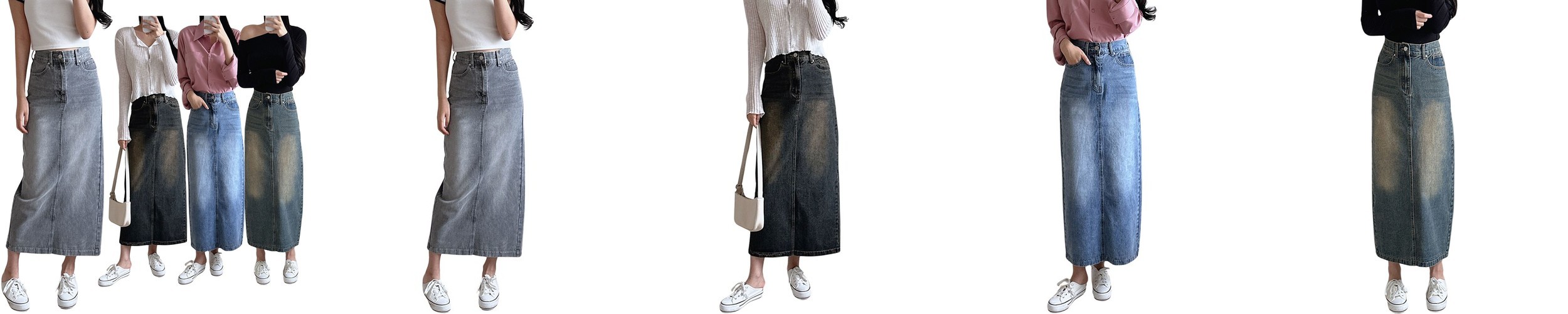 시즈 여성 가을 롱 핀턱 플리츠 A라인 하이웨스트 주름 코튼 스커트