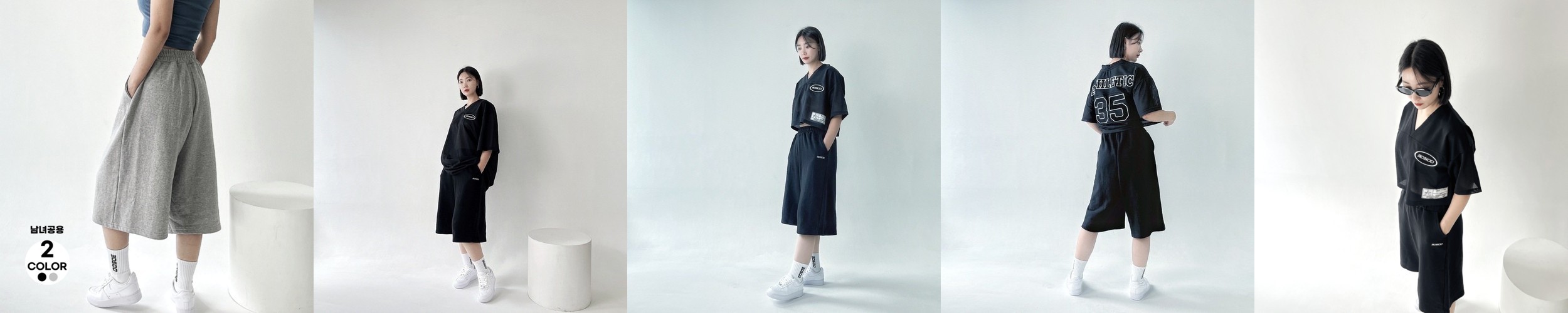 내셔널지오그래픽 반팔+반바지 트레이닝 상하의 세트 남녀공용 커플 남자 트레이닝복 운동복