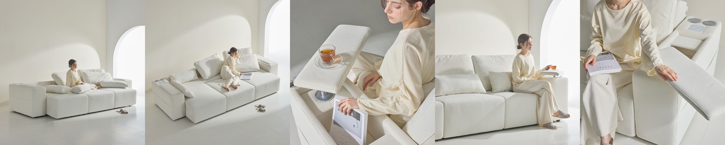 투코 시에모 클라우드 3세대 리클라이너 쇼파 슬라이딩 슬라이드 모션 무빙 소파 이지클린 가죽 패브릭 4인용