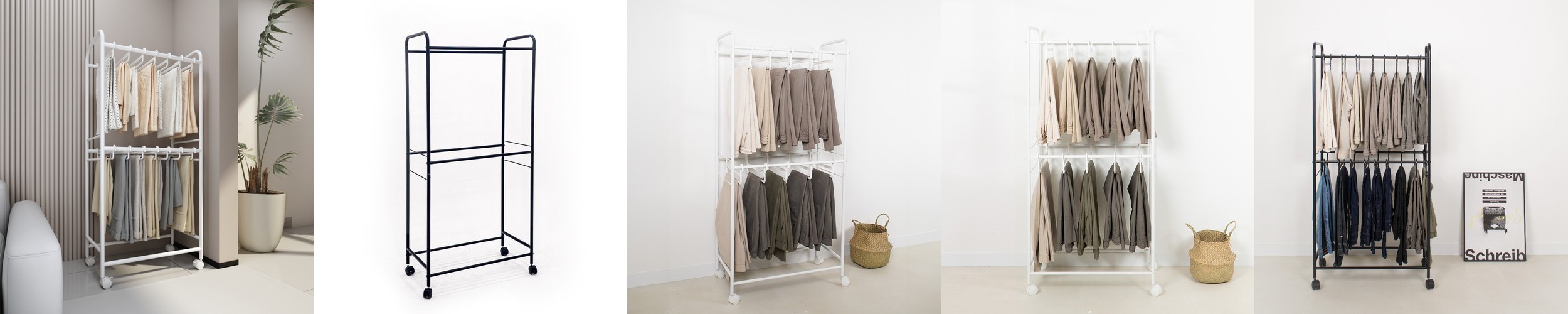 우아플레이스 미니 스탠드옷걸이 이동식 선반 행거 원룸