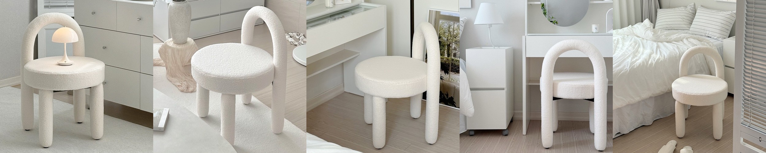 적층형 디자인 보조의자 원형 스툴 의자 미니 작업 화장대 미용 의자