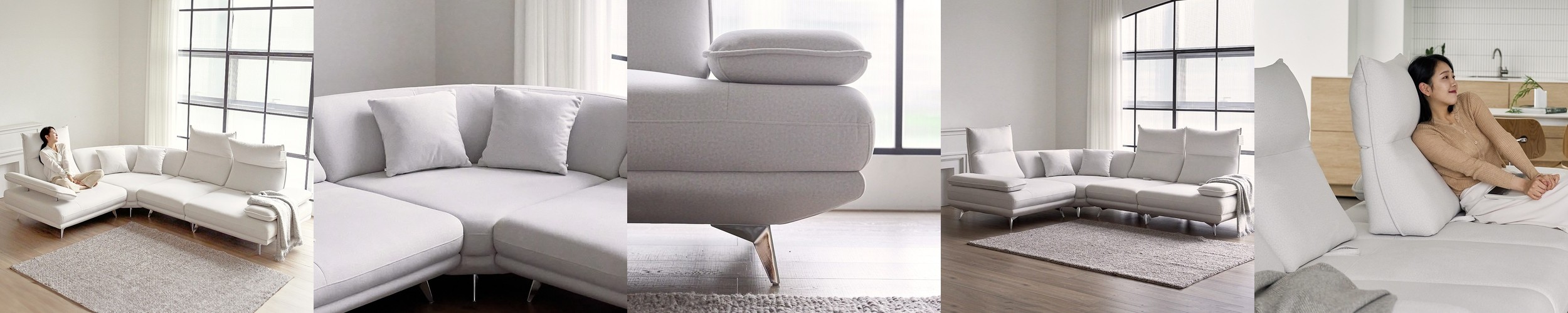 라플랑 갤럭시 이지클린 패브릭 모듈형 스윙 소파 sk 아이보리, 3.5인용