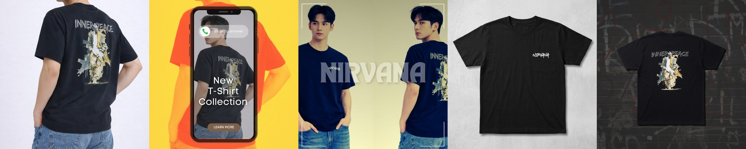 MAVRK(매버릭), MVR 로고 슬림와이드 머슬핏 티셔츠 2COLORS