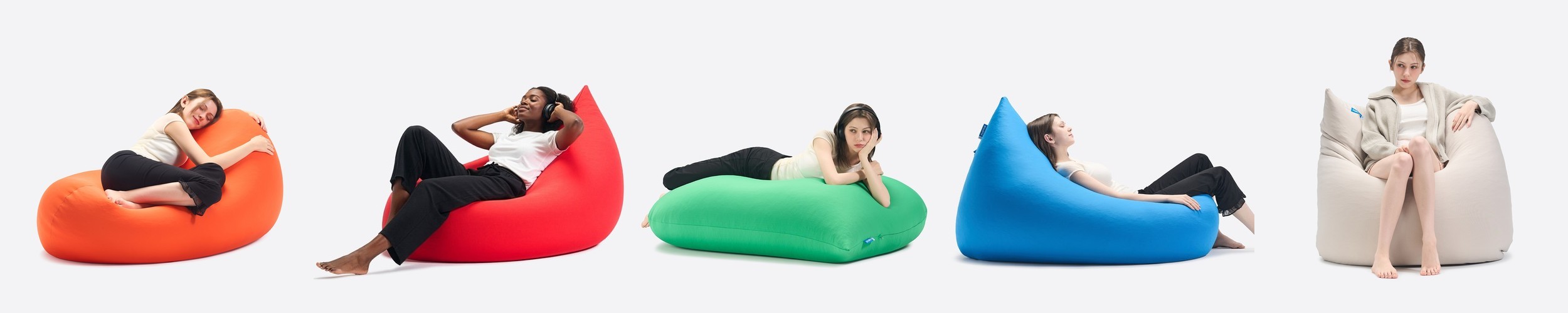 NEW 폴리몰리 LT201 그랜드 1인용 대형 빈백 소파 스판 안락 의자 쿠션 모카무스