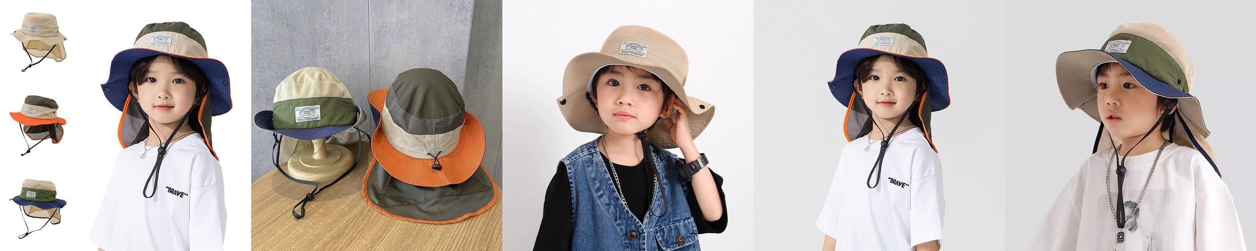 [꿈과별]크림 네트썬햇 아기 벙거지 모자 물놀이 챙모자 사파리 소풍