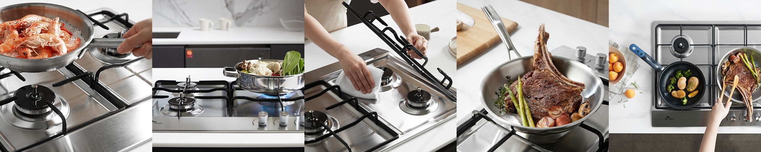 3구 스탠드식 일반 가스렌지 과열방지센서 와이드 가스레인지 GRF6003 화이트 LNG