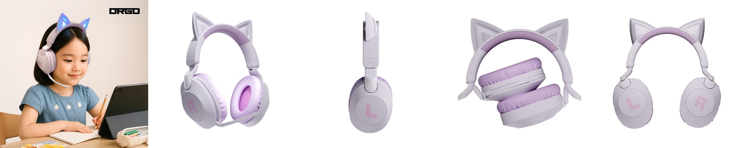 핏 키티 LED 유무선 블루투스 헤드셋 키즈 청력보호