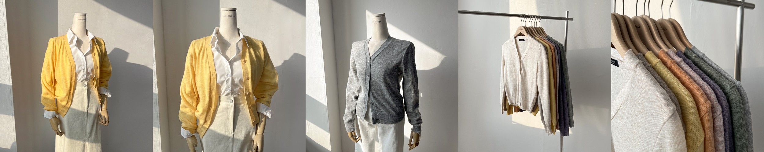 젠버 마법핏 쫀쫀 탄성좋은 배색 골지 가디건