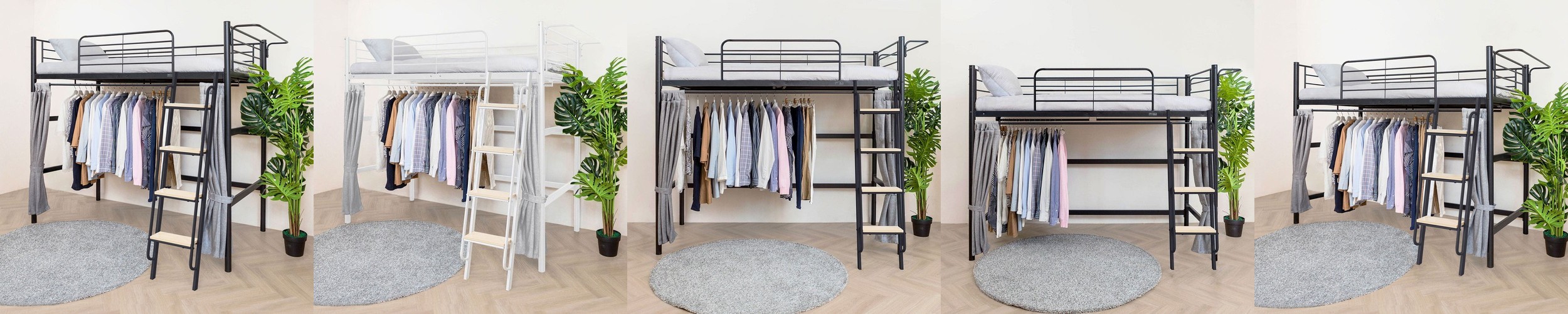 [선물이벤트] 일루일루 코모드i 올인원 기본행거형 벙커침대 옷장 철제 2층 성인 학생 수납