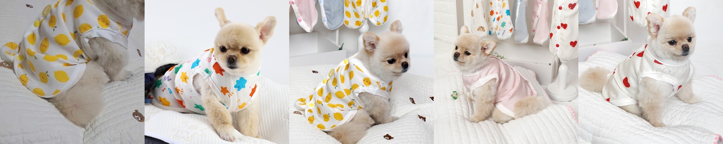 깜찍한 강아지옷 오가닉 애견 나시 실내복 내복 숲속의향기XS