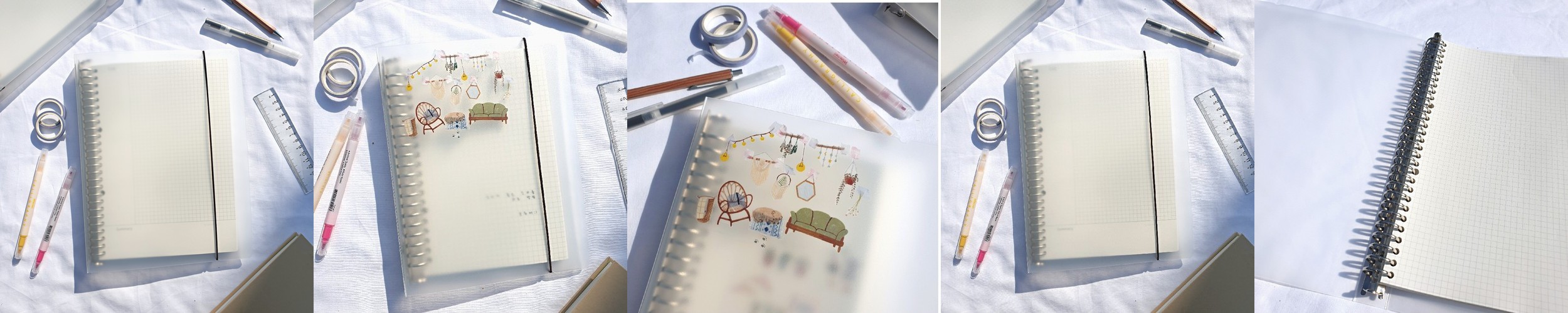 [잉크파인프리미엄] 가감한 만년필 노트 책받침 세트 A5 무지 라인 필사노트