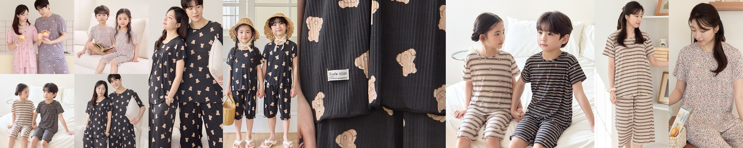 1+1 폭스클럽 잠옷 남성 여성 주니어 원피스 부드러운 냉감 심플 피치기모 잠옷 상하세트