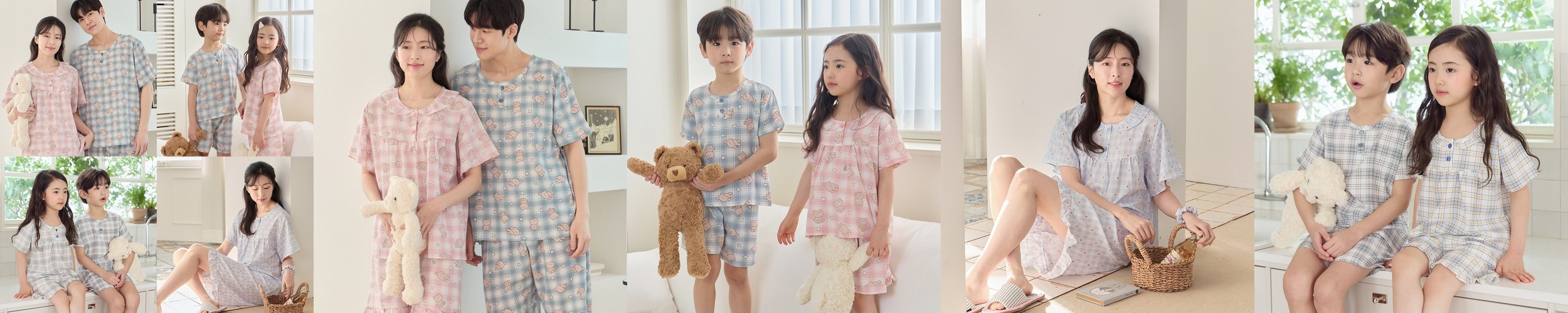 1+1 폭스클럽 잠옷 남성 여성 주니어 원피스 부드러운 냉감 심플 피치기모 잠옷 상하세트